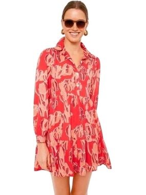 Tuckernuck Ro's Garden Romy Tiered Mini Dress Scarlet Tulip Floral S